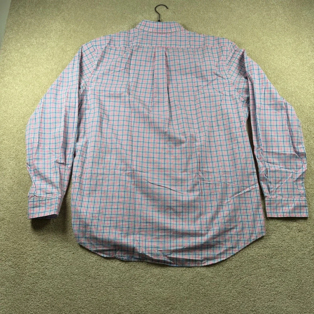 Polo Ralph Lauren Mens XL Pink Blue Plaid Cotton Stretch Button Down Shirt
